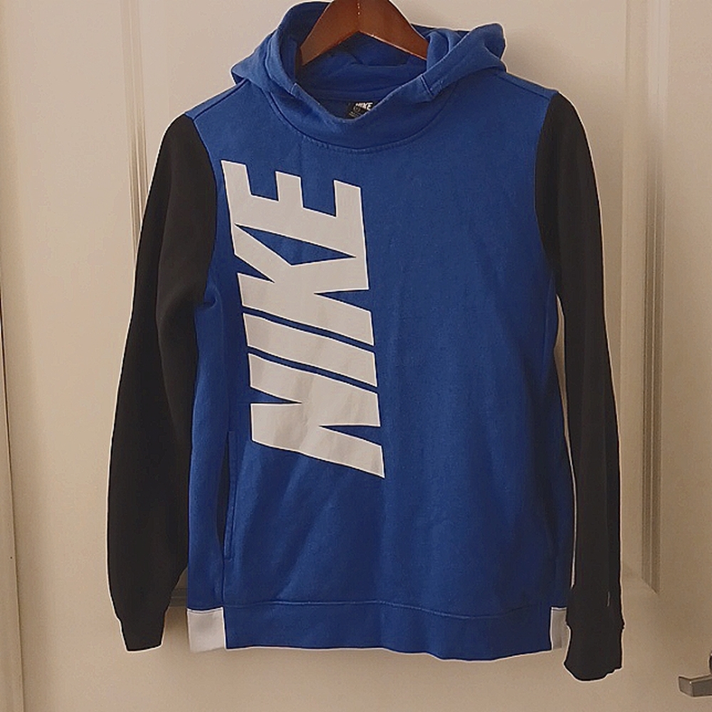 Nike Childs Large Hoodie Blue Black White